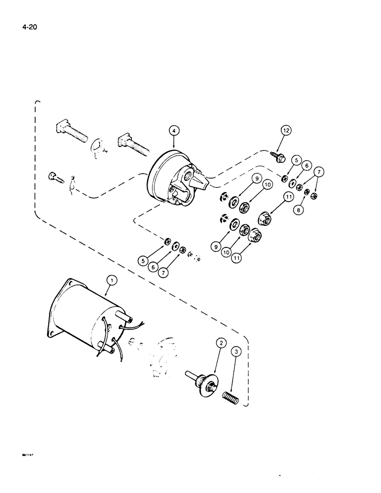 Схема запчастей Case W20C - (4-020) - STARTER SOLENOID (04) - ELECTRICAL SYSTEMS