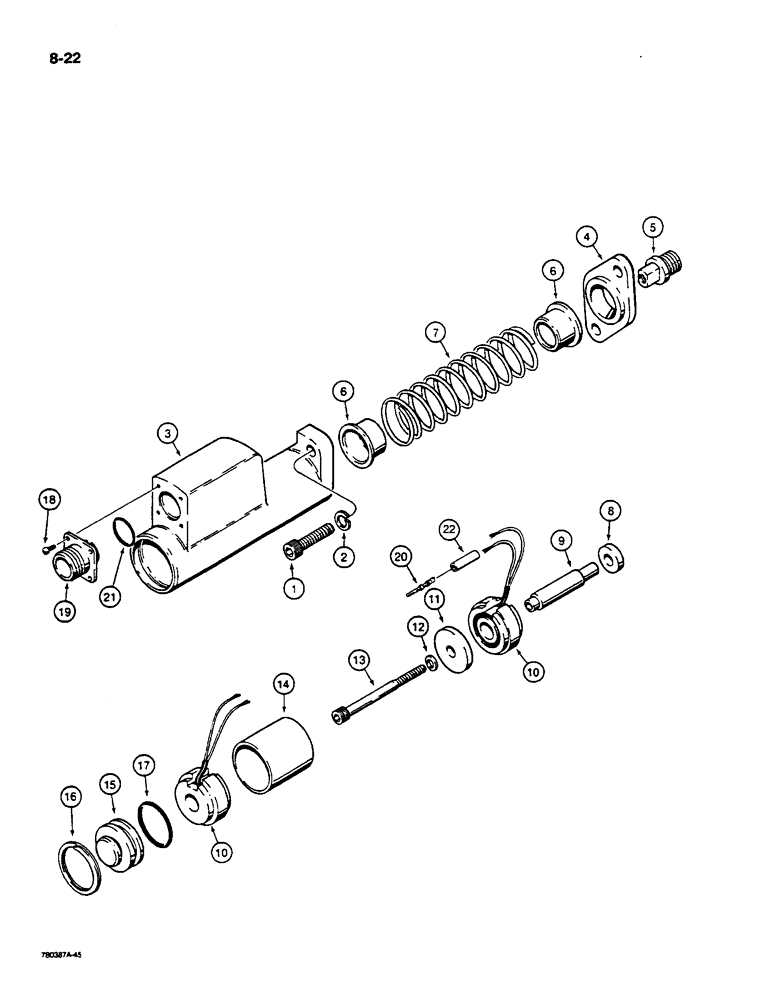 Схема запчастей Case W14C - (8-22) - LIFT SPOOL DETENT (08) - HYDRAULICS