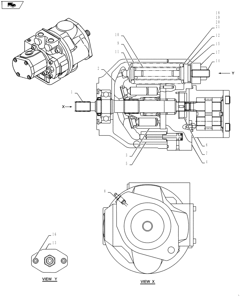 Схема запчастей Case CX55BMSR - (01-015[02]) - POWER TAKE-OFF ASSY (CANOPY) (35) - HYDRAULIC SYSTEMS