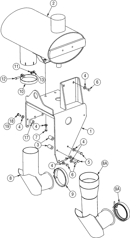 Схема запчастей Case 921C - (02-11) - MUFFLER - EXHAUST SYSTEM (02) - ENGINE