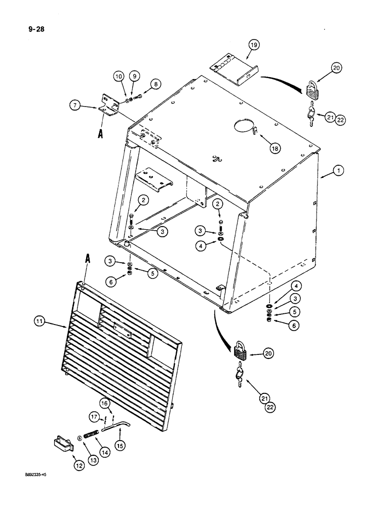 Схема запчастей Case W14C - (9-28) - GRILLE AND RADIATOR GUARD (09) - CHASSIS/ATTACHMENTS