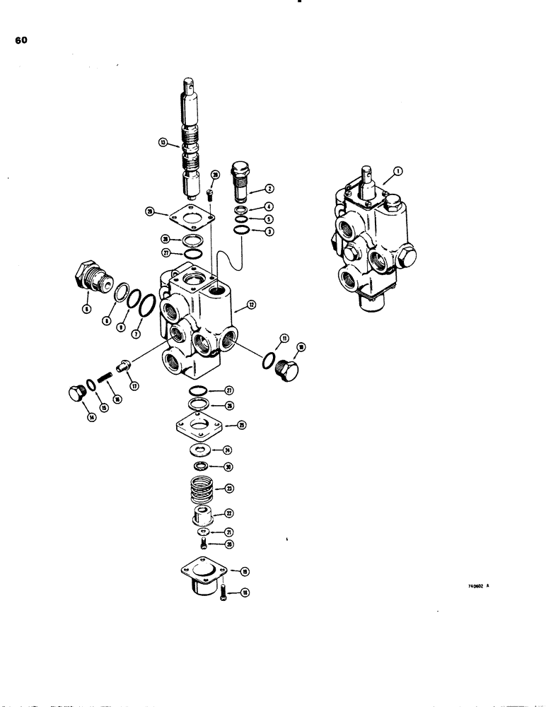 Схема запчастей Case 26C - (060) - D65588 EXTENDABLE DIPPER CONTROL VALVE 