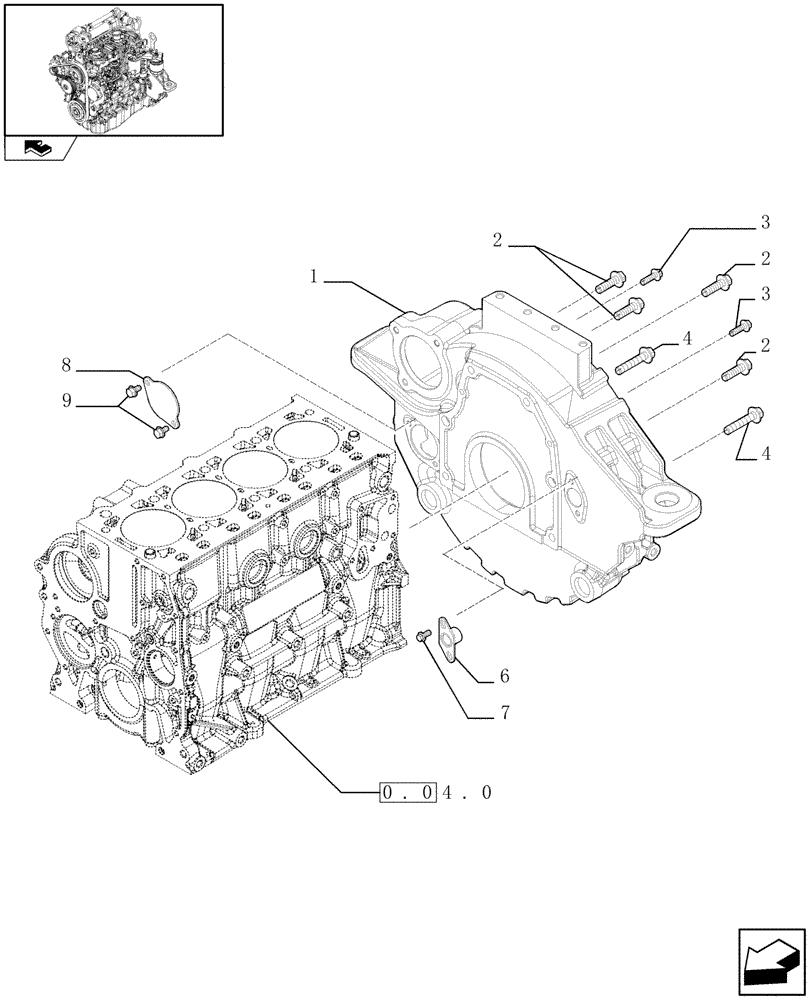 Схема запчастей Case F5CE5454B A001 - (0.04.3[02]) - FLYWHEEL CASE (504181047) 