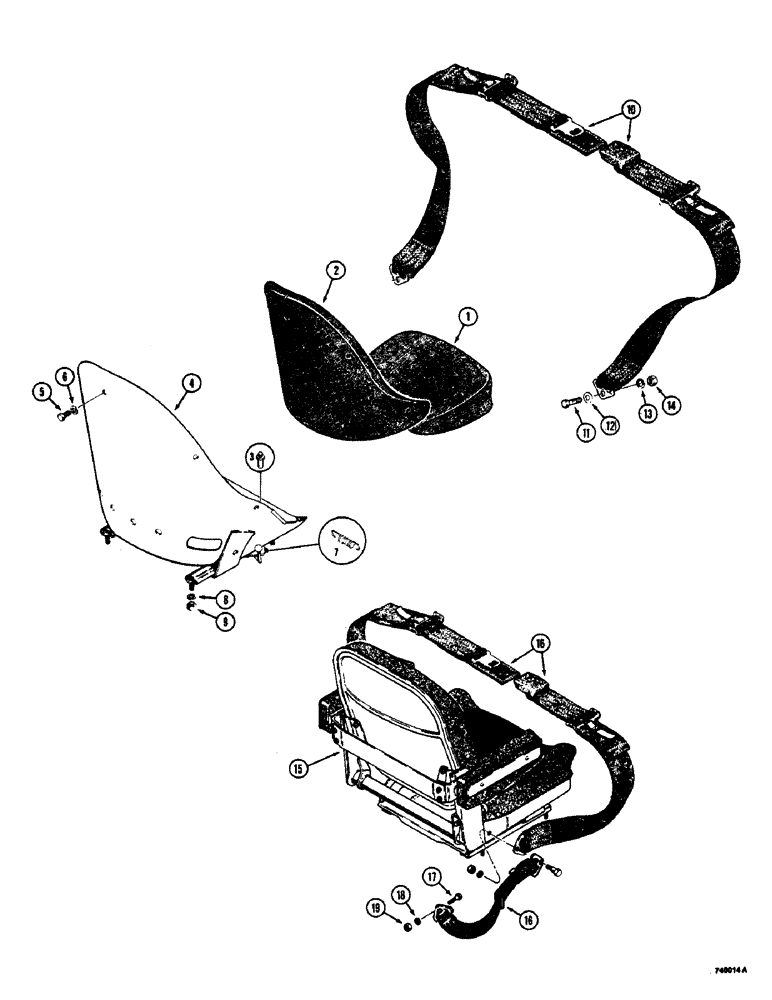 Схема запчастей Case 800 - (244) - SEAT AND SEAT BELTS (05) - UPPERSTRUCTURE CHASSIS