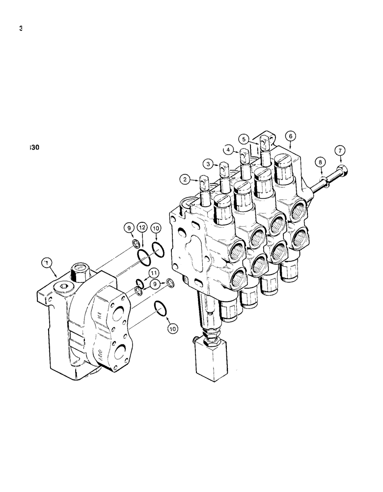 Схема запчастей Case 1150D - (330) - R45492 4-SPOOL VALVE LOADER W/RIPPER & CLAM BUCKET (08) - HYDRAULICS