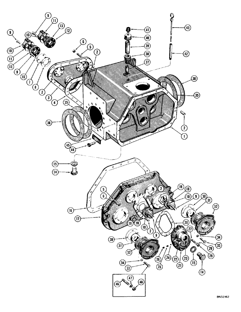 Схема запчастей Case 1000D - (110) - TRANSMISSION HOUSING GASKETS, COVERS, AND SEALS (03) - TRANSMISSION