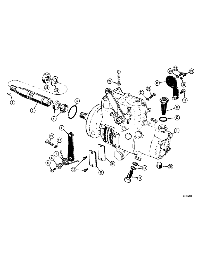 Схема запчастей Case 310F - (138) - FUEL INJECTION PUMP (02) - FUEL SYSTEM