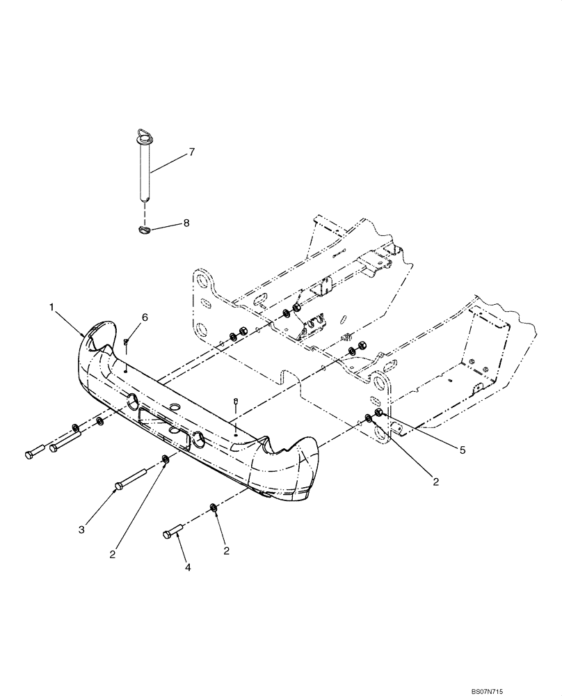 Схема запчастей Case 521E - (09-92) - COUNTERWEIGHT/HITCH (09) - CHASSIS