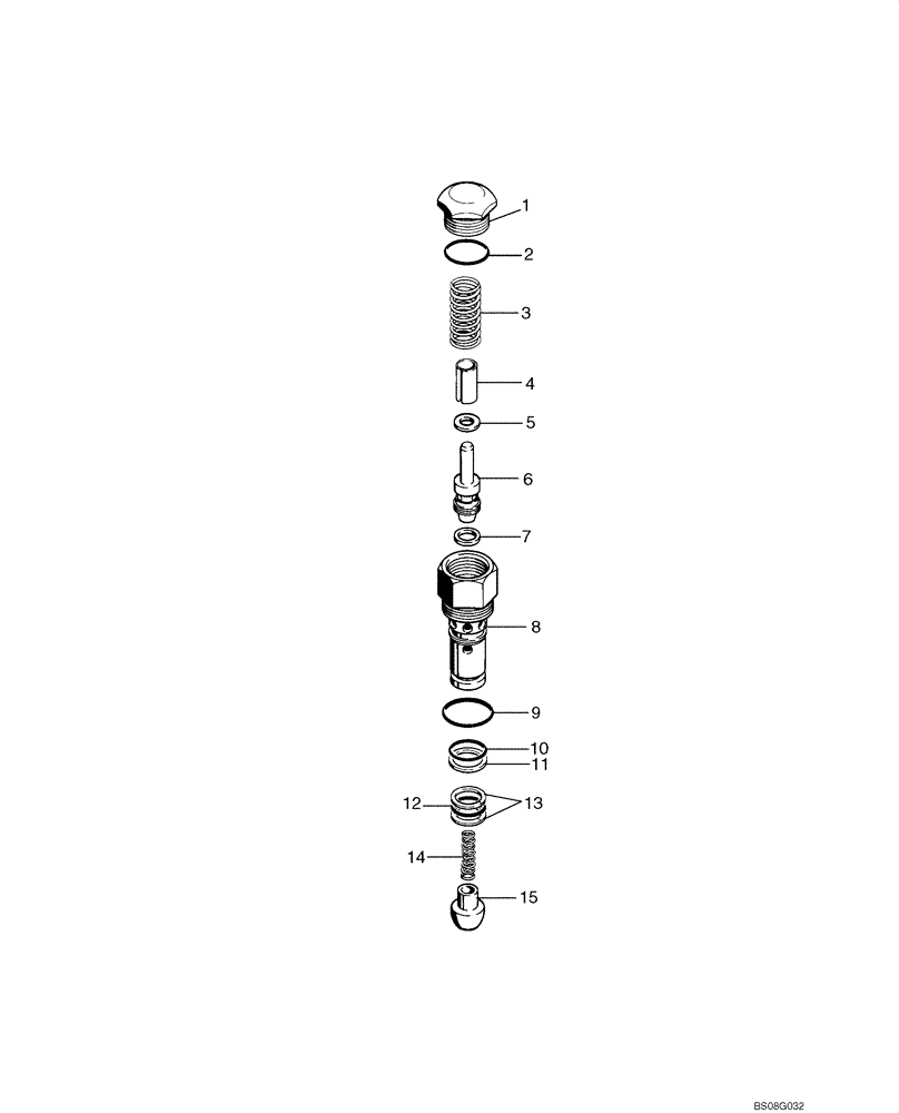 Схема запчастей Case 850L - (08-23) - VALVE ASSY, RELIEF (08) - HYDRAULICS