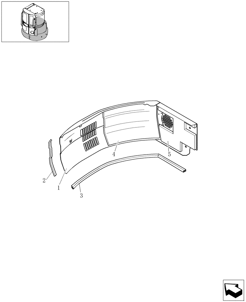 Схема запчастей Case CX22B - (1.300[09]) - GUARDS (90) - PLATFORM, CAB, BODYWORK AND DECALS