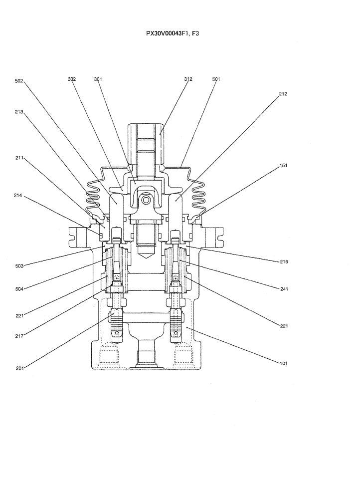 Схема запчастей Case CX50B - (07-039) - VALVE ASSY, PILOT (PX30V00043F1, F3) ELECTRICAL AND HYDRAULIC COMPONENTS