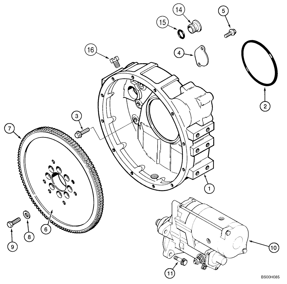 Схема запчастей Case CX210 - (02-19) - FLYWHEEL - HOUSING (02) - ENGINE