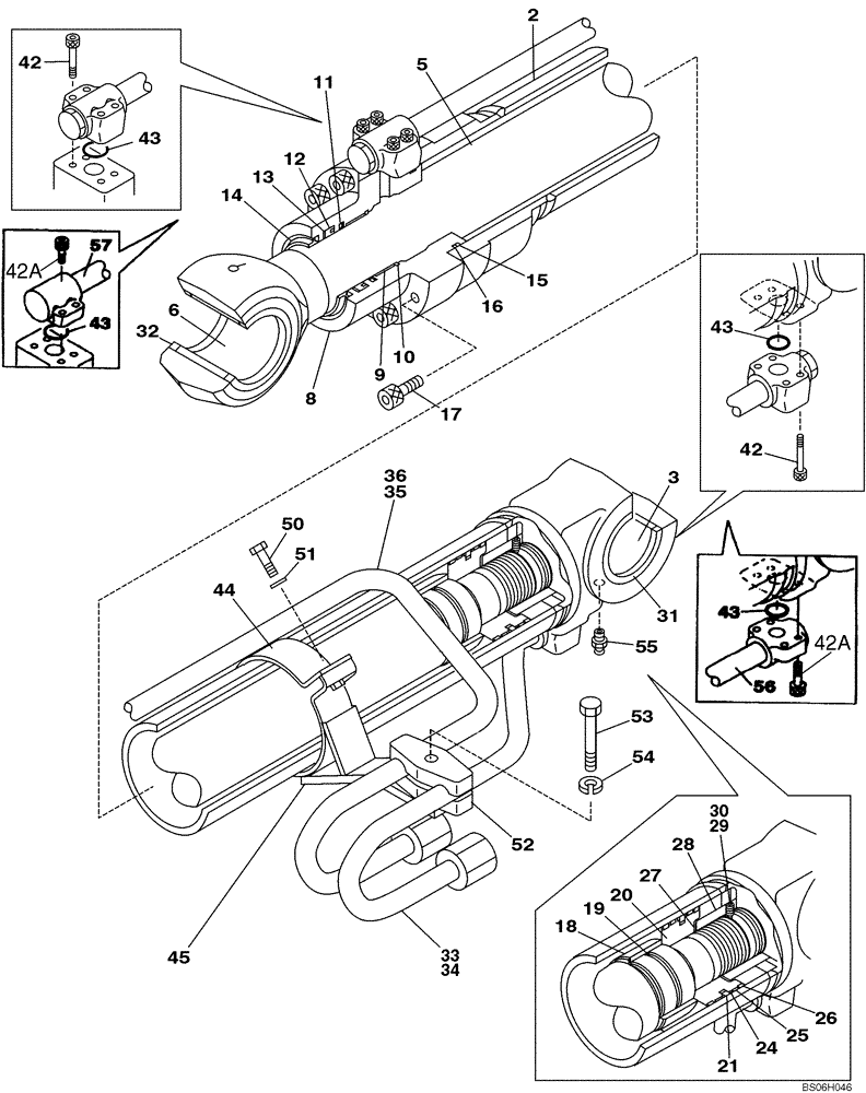 Схема запчастей Case CX210LR - (08-46) - CYLINDER ASSY - BOOM (08) - HYDRAULICS