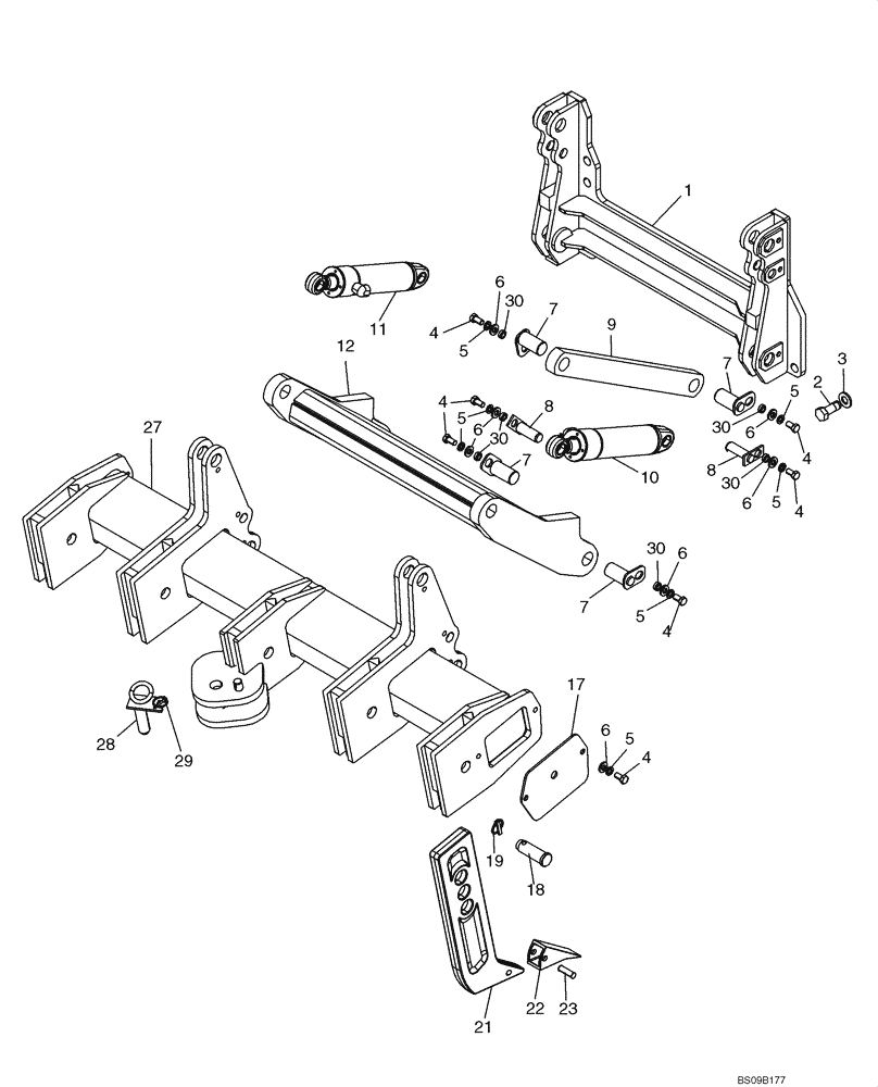 Схема запчастей Case 850L - (09-05A) - RIPPER (IF USED) (09) - CHASSIS/ATTACHMENTS