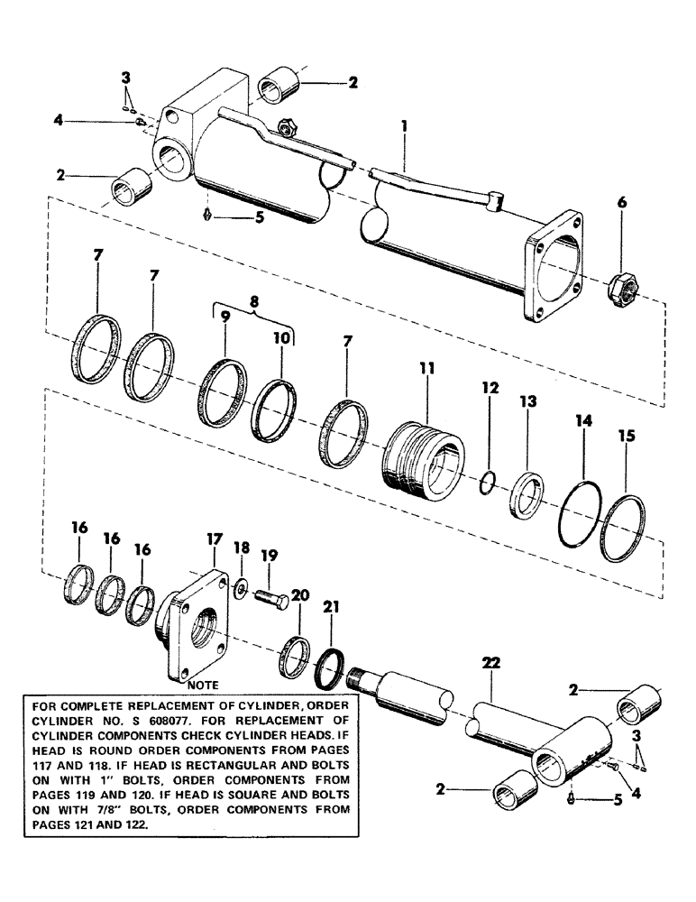 Схема запчастей Case 35EC - (121) - HOIST AND CROWD CYLINDER, (6.53" ID X 45.50" STROKE) (07) - HYDRAULIC SYSTEM