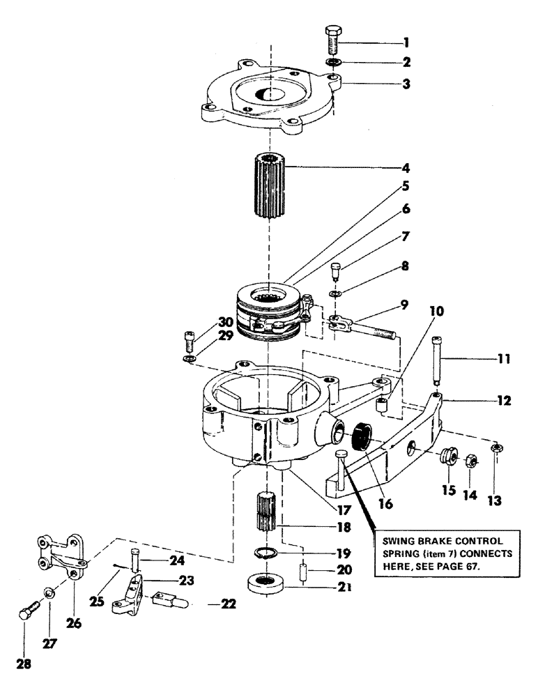 Схема запчастей Case 35YC - (065) - SWING BRAKE (05) - UPPERSTRUCTURE CHASSIS