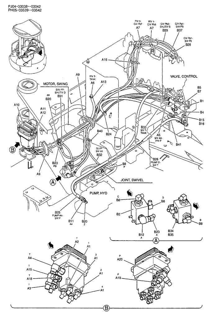 Схема запчастей Case CX50B - (02-051) - CONTROL LINES, REMOTE (NIBBLER & BREAKER) P/N PH62H00005F1 (05) - SUPERSTRUCTURE