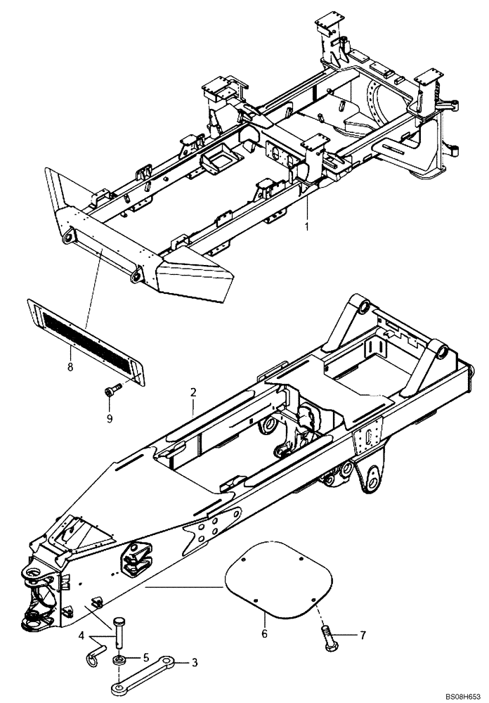 Схема запчастей Case 330B - (36A00001144[001]) - FRAME PARTS (P.I.N. HHD0330BN7PG57000 AND AFTER) (84147747) (09) - Implement / Hydraulics / Frame / Brakes