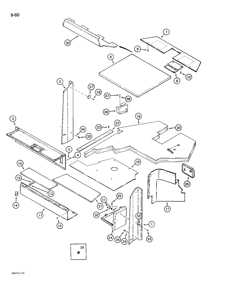 Схема запчастей Case 721 - (9-060) - CAB INTERIOR, *P.I.N. JAK0022758 AND AFTER (09) - CHASSIS/ATTACHMENTS