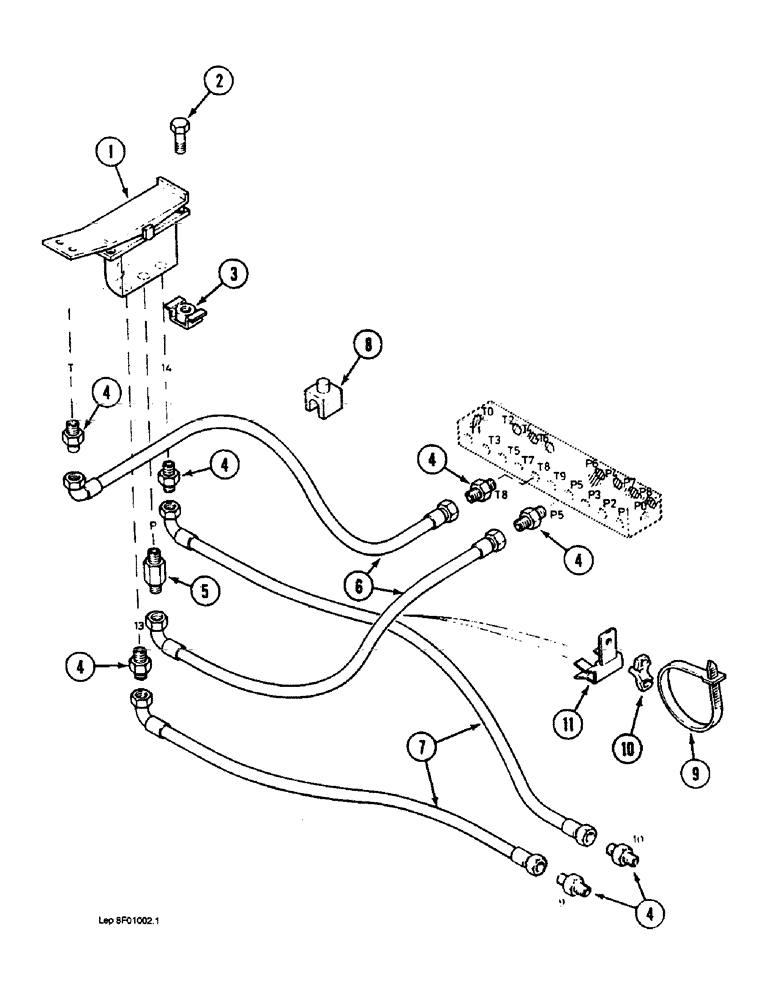 Схема запчастей Case 1088 - (8F-05A) - HYDRAULIC CONTROL CIRCUIT, LEVELER CONTROL, P.I.N. FROM 106940 AND AFTER (08) - HYDRAULICS