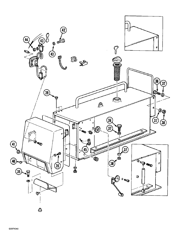 Схема запчастей Case 888 - (3-04) - FUEL TANK AND STORAGE COMPARTMENT, CONT. (03) - FUEL SYSTEM