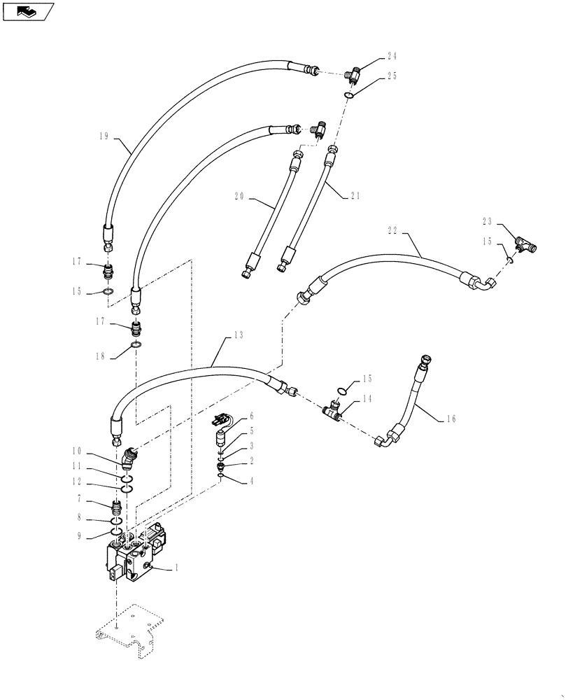 Схема запчастей Case 721F - (41.200.AT[04]) - JOYSTICK STEERING, STANDARD (41) - STEERING