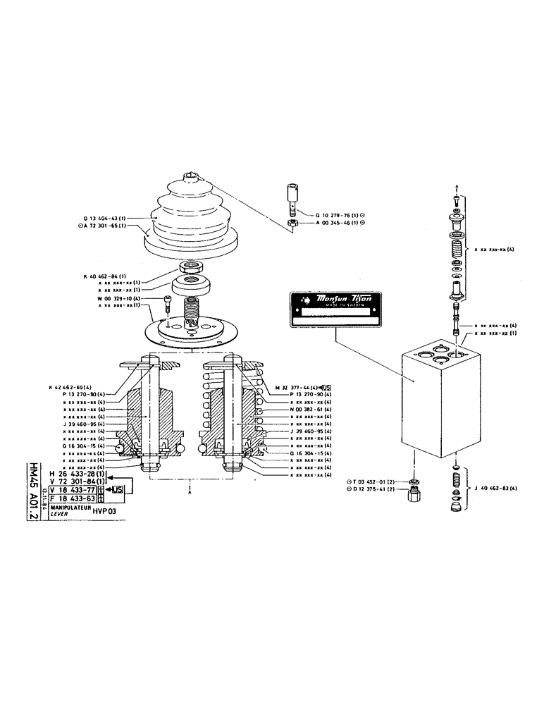 Схема запчастей Case 220 - (190) - LEVER (07) - HYDRAULIC SYSTEM