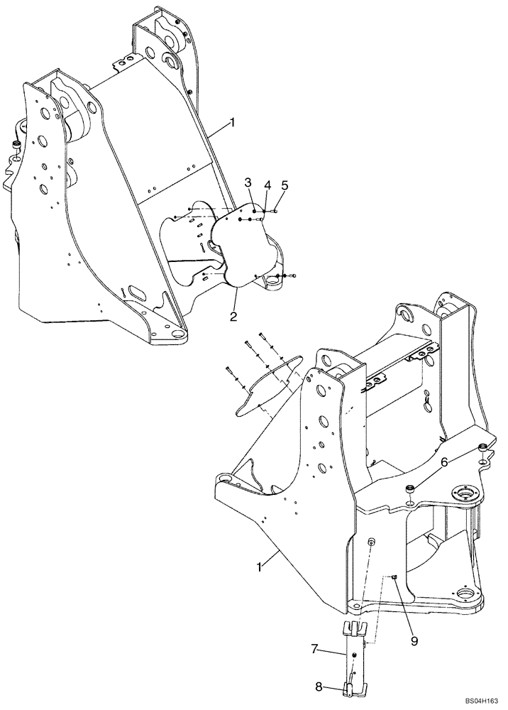 Схема запчастей Case 621D - (09-28) - FRAME, FRONT (XT LOADER) -IF USED (09) - CHASSIS