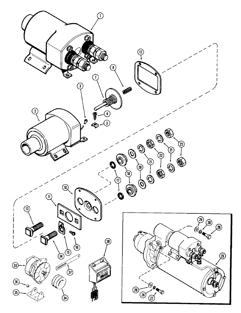 Схема запчастей Case 980 - (045A) - A42376 SOLENOID(504BDT) DIESEL ENGINE (06) - ELECTRICAL SYSTEMS