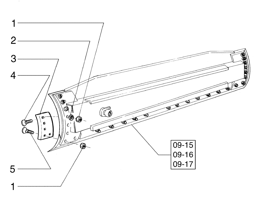 Схема запчастей Case 885B AWD - (09-19[01]) - MOLDBOARD REINFORCEMENT (09) - CHASSIS/ATTACHMENTS