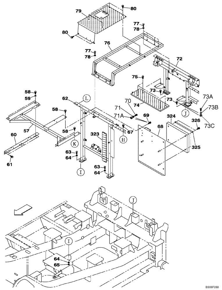 Схема запчастей Case CX700 - (09-009-00[01]) - COWLING - FRAMEWORK (09) - CHASSIS/ATTACHMENTS