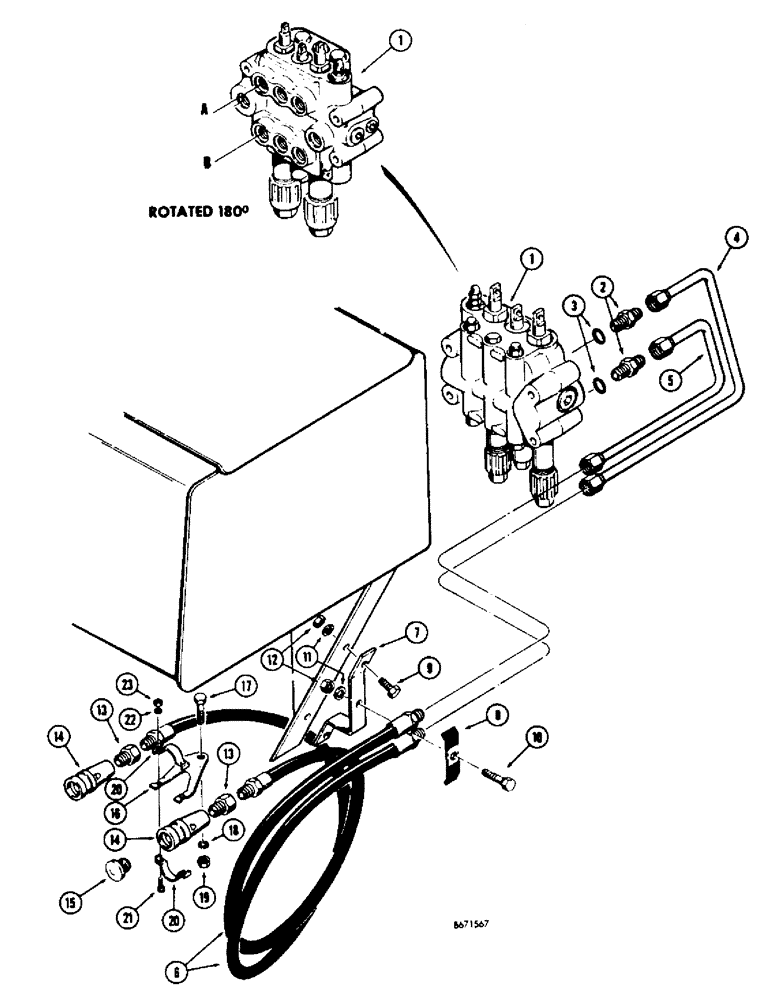 Схема запчастей Case 310G - (202) - PULL BEHIND HYDRAULICS, (MODELS WITHOUT DIVERSION VALVE) (07) - HYDRAULIC SYSTEM