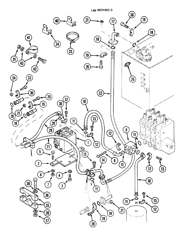 Схема запчастей Case 688C - (8E-06) - HYDRAULIC HAMMER CIRCUIT, (XXXXX-) (07) - HYDRAULIC SYSTEM