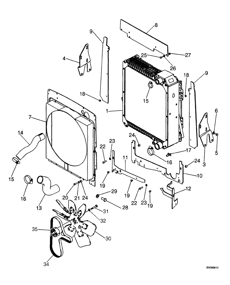 Схема запчастей Case 570MXT - (02-01) - RADIATOR - MOUNTING (02) - ENGINE