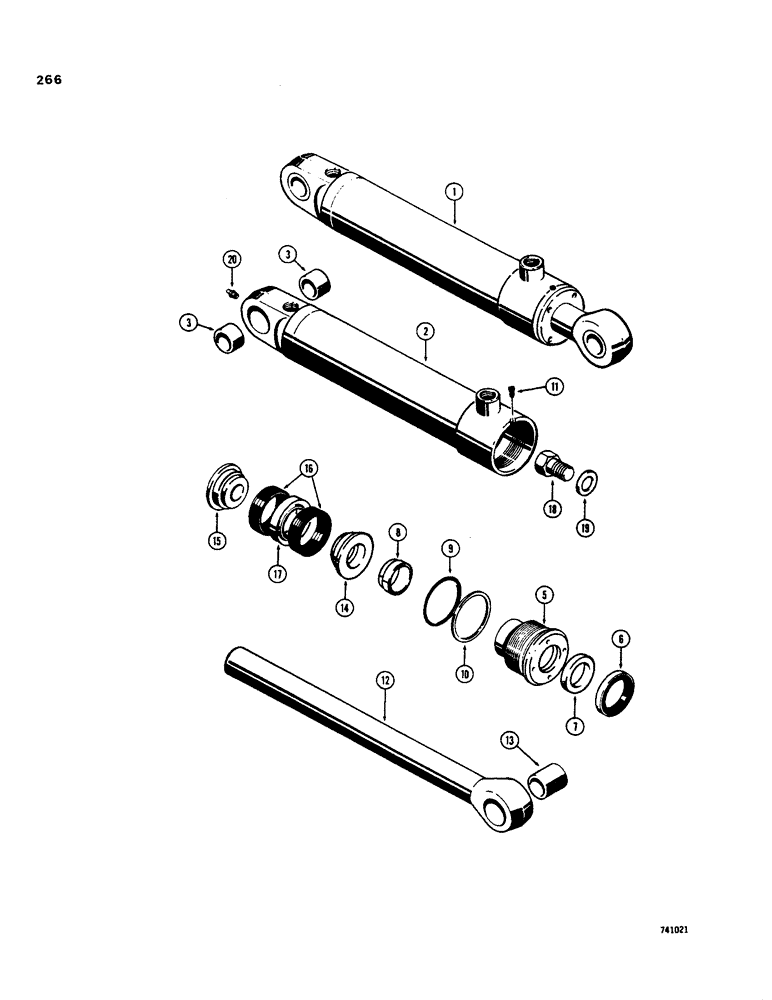 Схема запчастей Case 35 - (266) - G32173 SIDE SHIFT BACKHOE STABILIZER CYLINDER, WITH TWO PIECE PISTON 