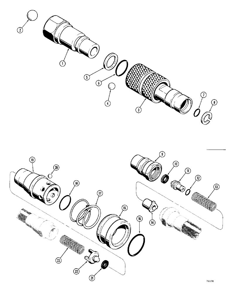 Схема запчастей Case 380CK - (160) - REAR AUXILIARY HYDRAULIC COUPLINGS, BALL CHECK COUPLINGS (08) - HYDRAULICS