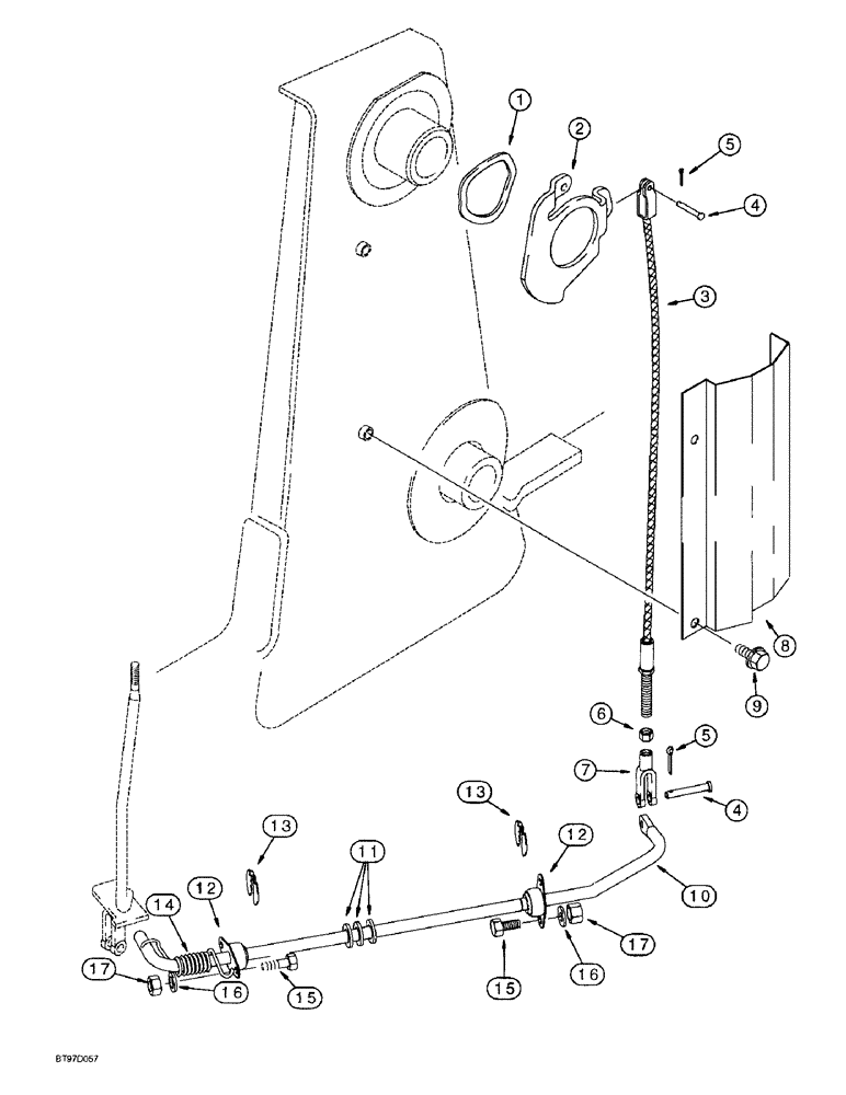 Схема запчастей Case 580SL - (9-008) - LOADER SELF-LEVELING CONTROL (09) - CHASSIS/ATTACHMENTS