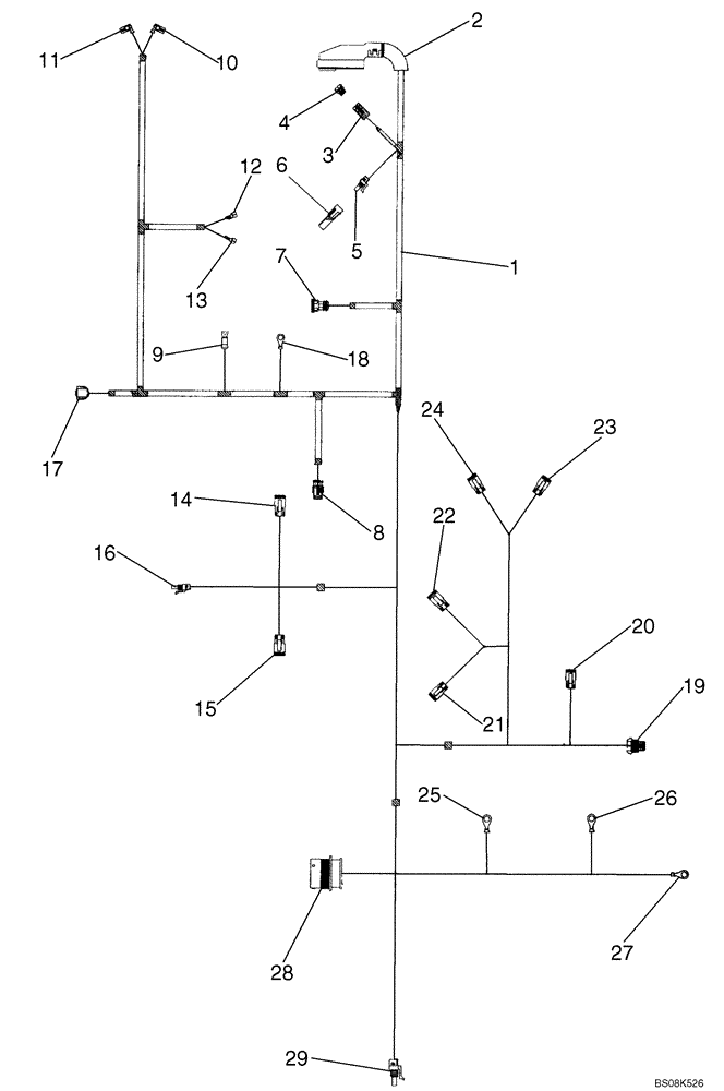 Схема запчастей Case 650L - (55.100.03[01]) - HARNESS, ELECTRICAL ENGINE (55) - ELECTRICAL SYSTEMS