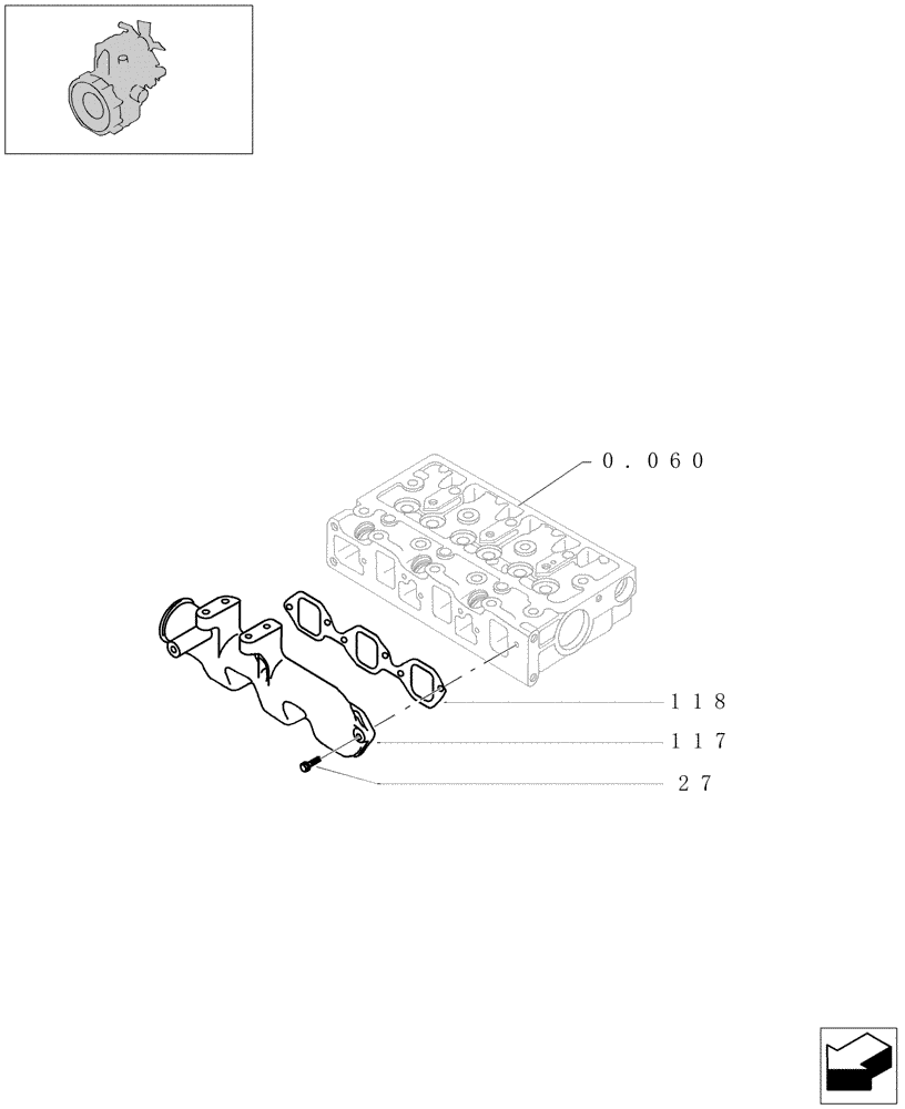 Схема запчастей Case CX16B - (0.071[01]) - INTAKE MANIFOLD (10) - ENGINE