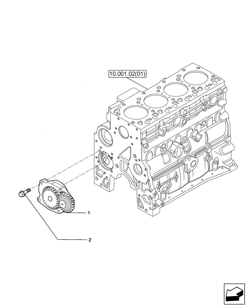 Схема запчастей Case 580SN - (10.304.01) - OIL PUMP - ENGINE (580SN, 580SN WT, 590SN) (10) - ENGINE