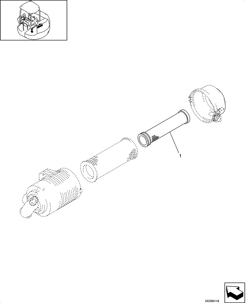 Схема запчастей Case CX47 - (02-07[00]) - AIR CLEANER - ELEMENT (02) - ENGINE