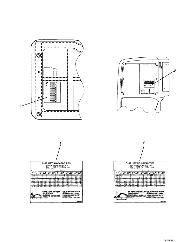 Схема запчастей Case CX47 - (09-54[00]) - DECALS (09) - CHASSIS/ATTACHMENTS