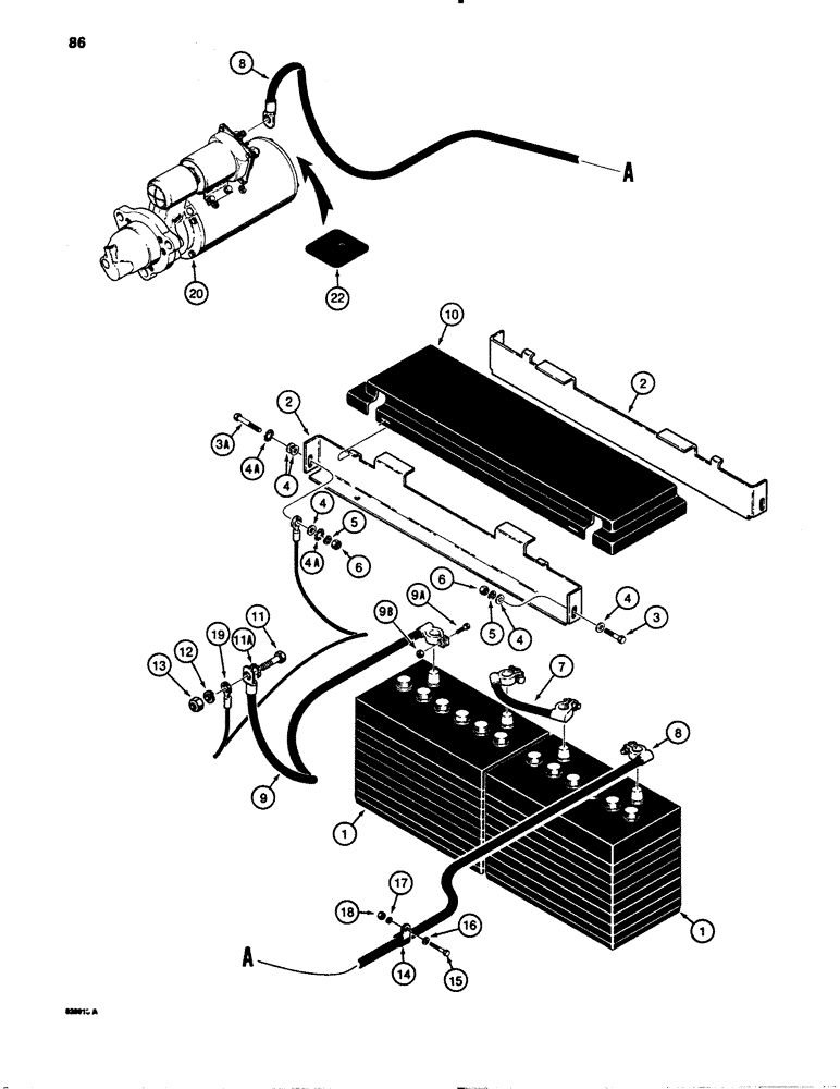 Схема запчастей Case 780B - (086) - BATTERY CABLES AND CONNECTIONS (04) - ELECTRICAL SYSTEMS