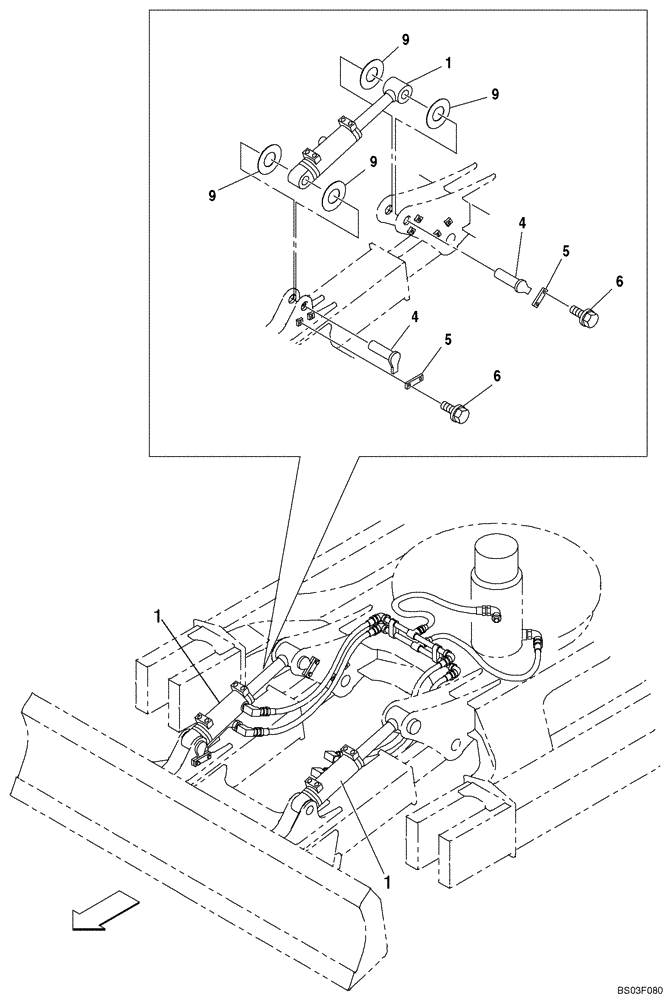 Схема запчастей Case CX135SR - (09-48) - DOZER BLADE CYLINDER MOUNTING (09) - CHASSIS/ATTACHMENTS