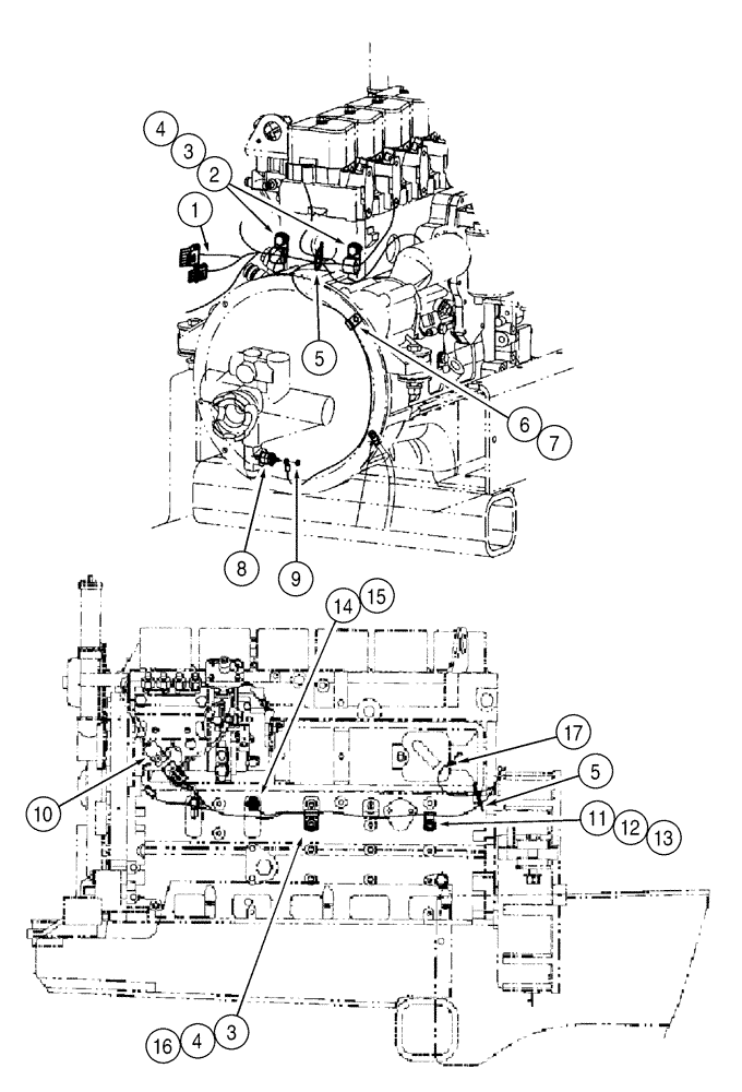 Схема запчастей Case 850H - (04-11) - HARNESS, FRONT, ENGINE LEFT HAND SIDE AND REAR (04) - ELECTRICAL SYSTEMS