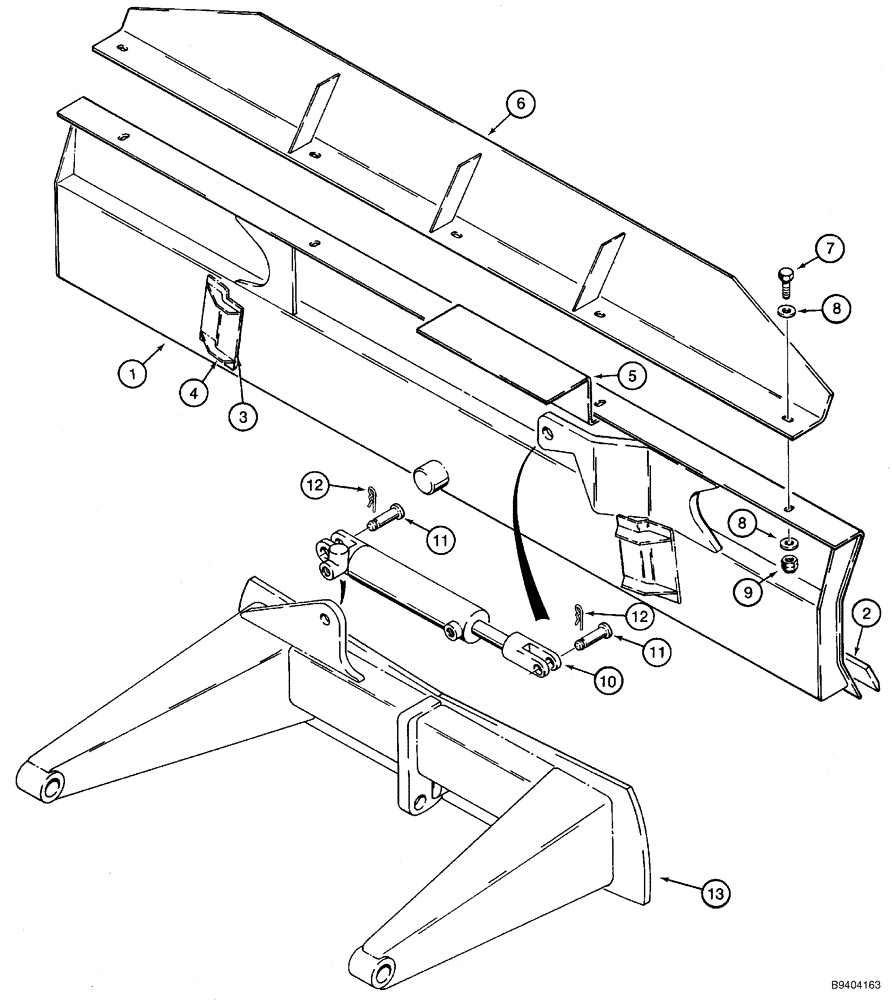 Схема запчастей Case 960 - (09-39) - MOUNTING BACKFILL BLADE (09) - CHASSIS