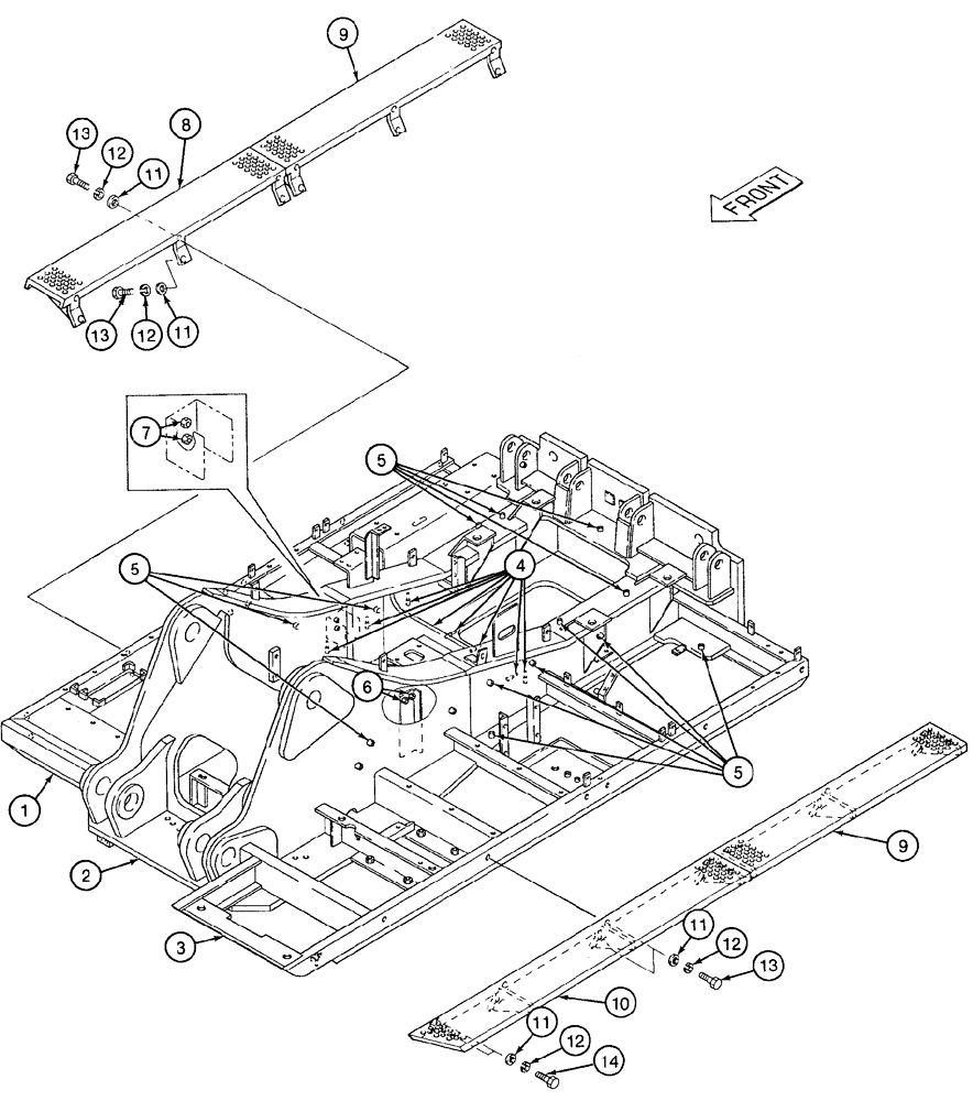 Схема запчастей Case 9060 - (9-06) - TURNTABLE AND WALKWAYS, P.I.N. EAC0600001 AND EAC0600002 (09) - CHASSIS/ATTACHMENTS