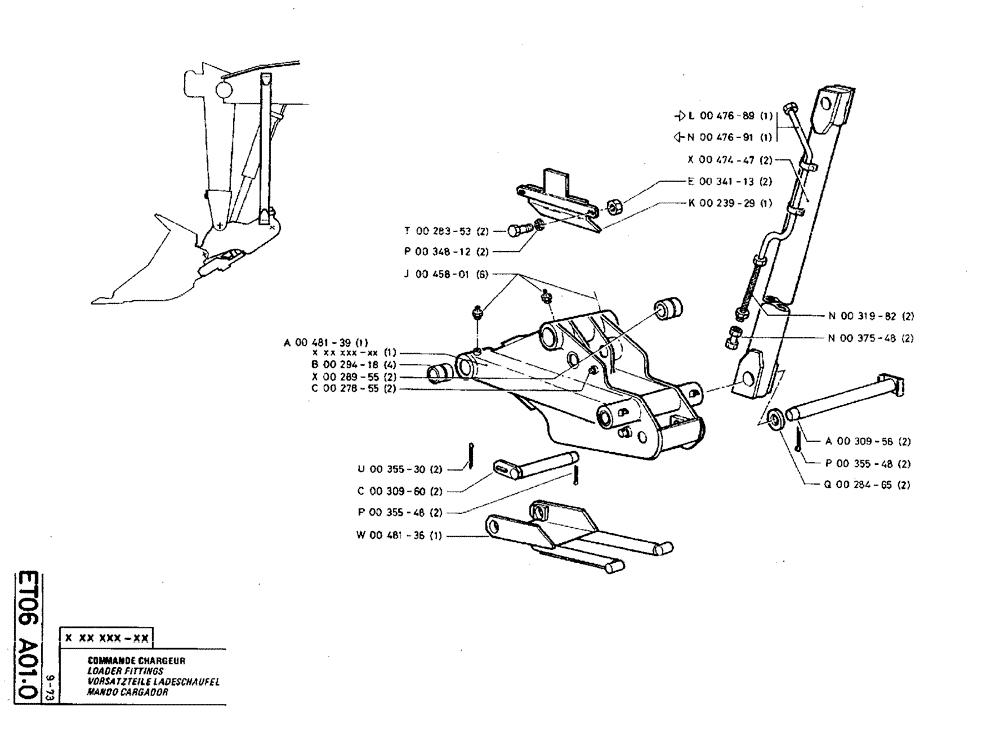 Схема запчастей Case TY45 - (ET06 A01.0) - LOADER FITTINGS (05) - UPPERSTRUCTURE CHASSIS