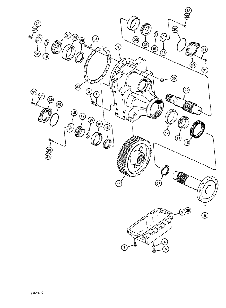 Схема запчастей Case 1150G - (6-024) - TRANSMISSION ASSEMBLY, FINAL DRIVE (03) - TRANSMISSION