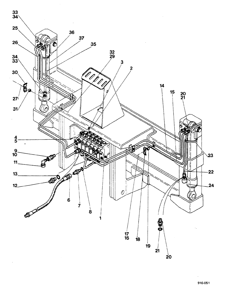 Схема запчастей Case 580F - (276) - SIDE SHIFT BACKHOE, STABILIZER CYLINDER (35) - HYDRAULIC SYSTEMS